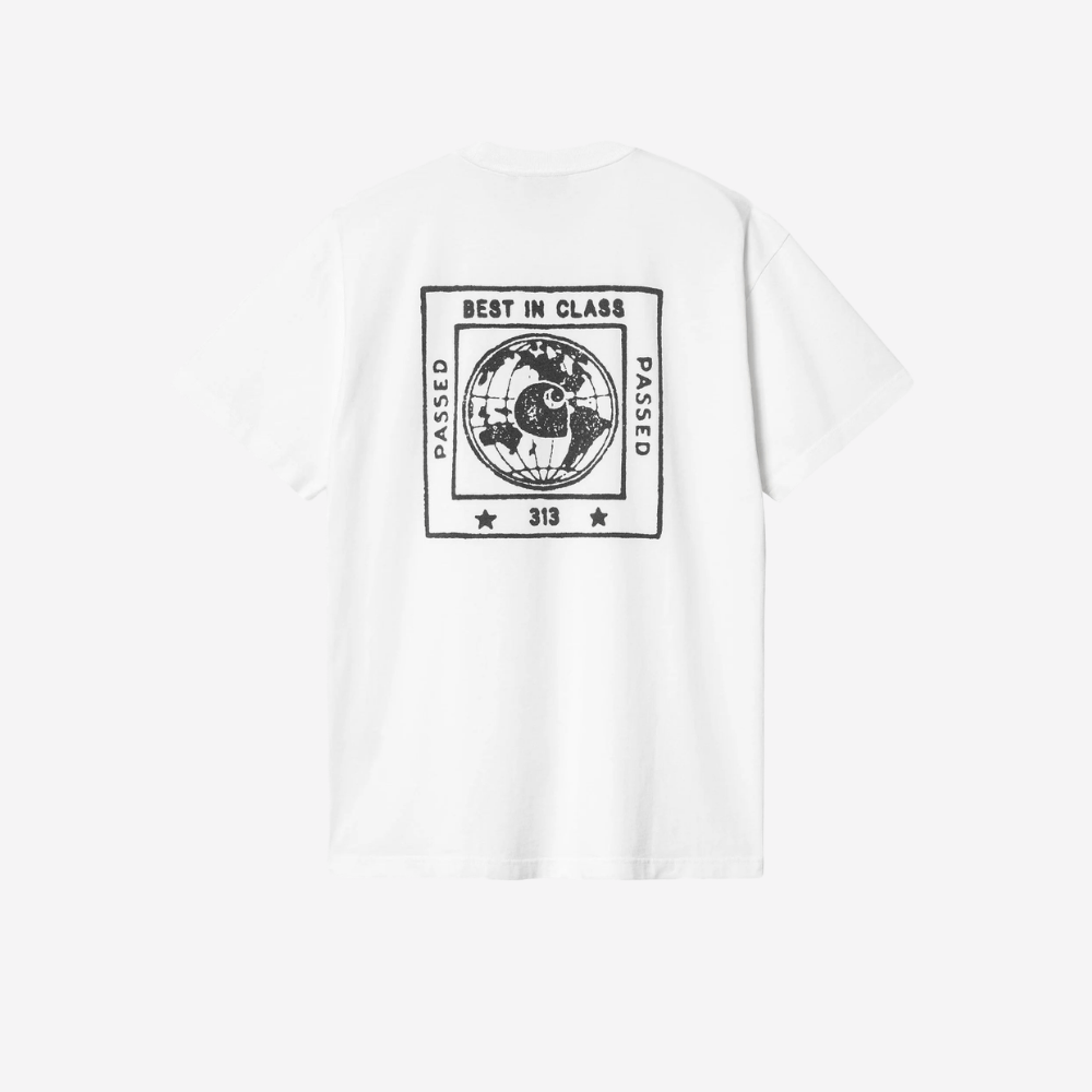 T- shirt Carhartt Stamp white black stone washed