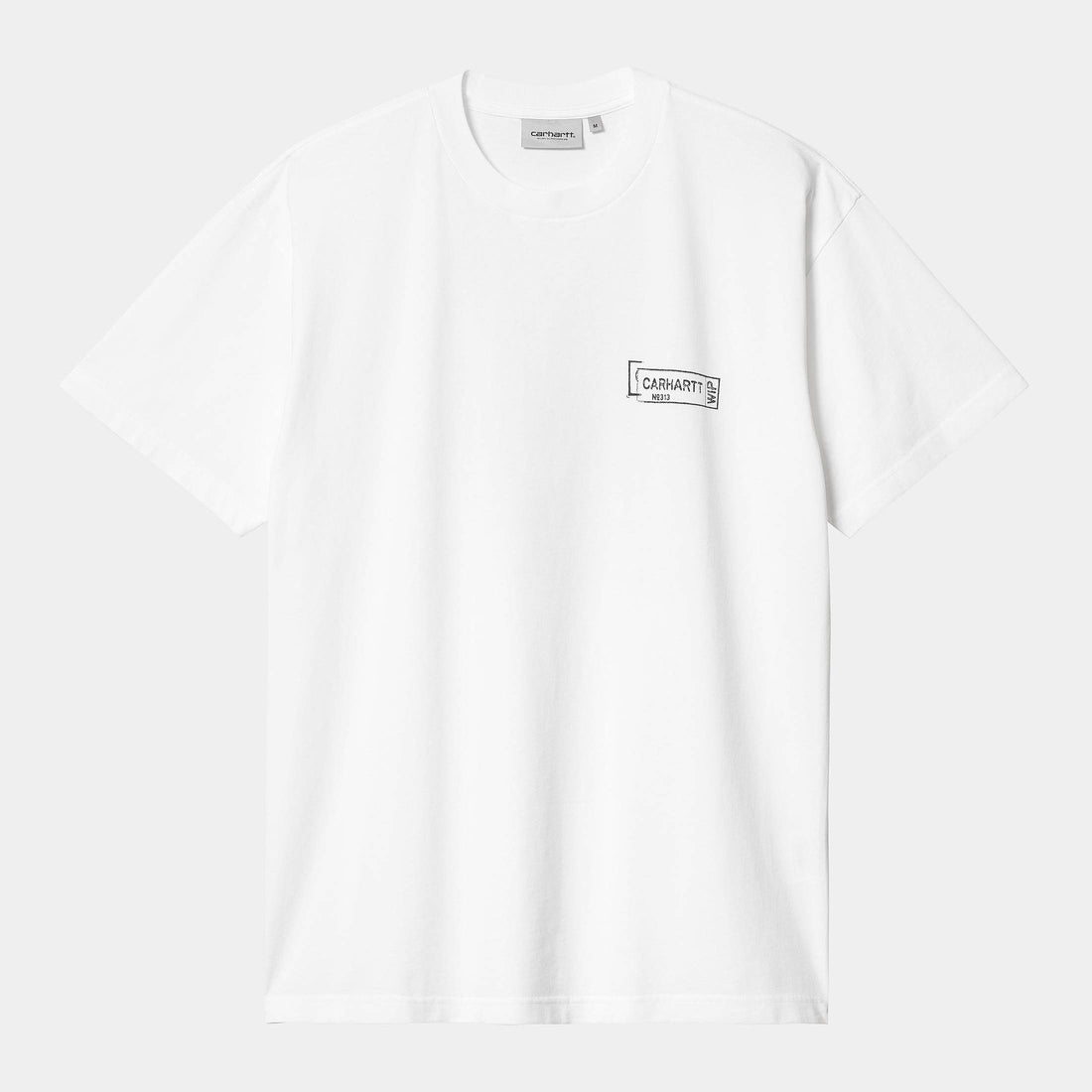 T- shirt Carhartt Stamp white black stone washed
