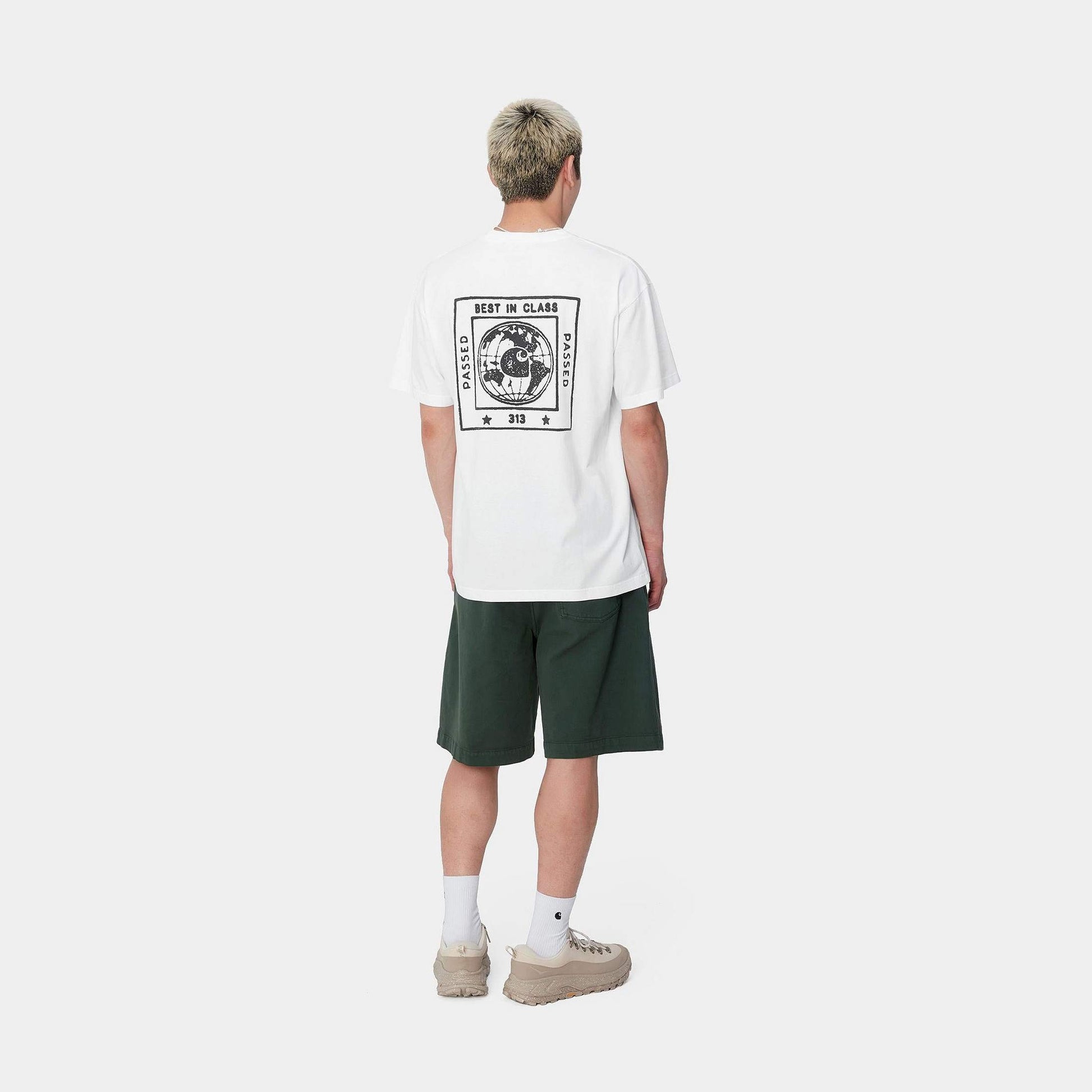 T- shirt Carhartt Stamp white black stone washed