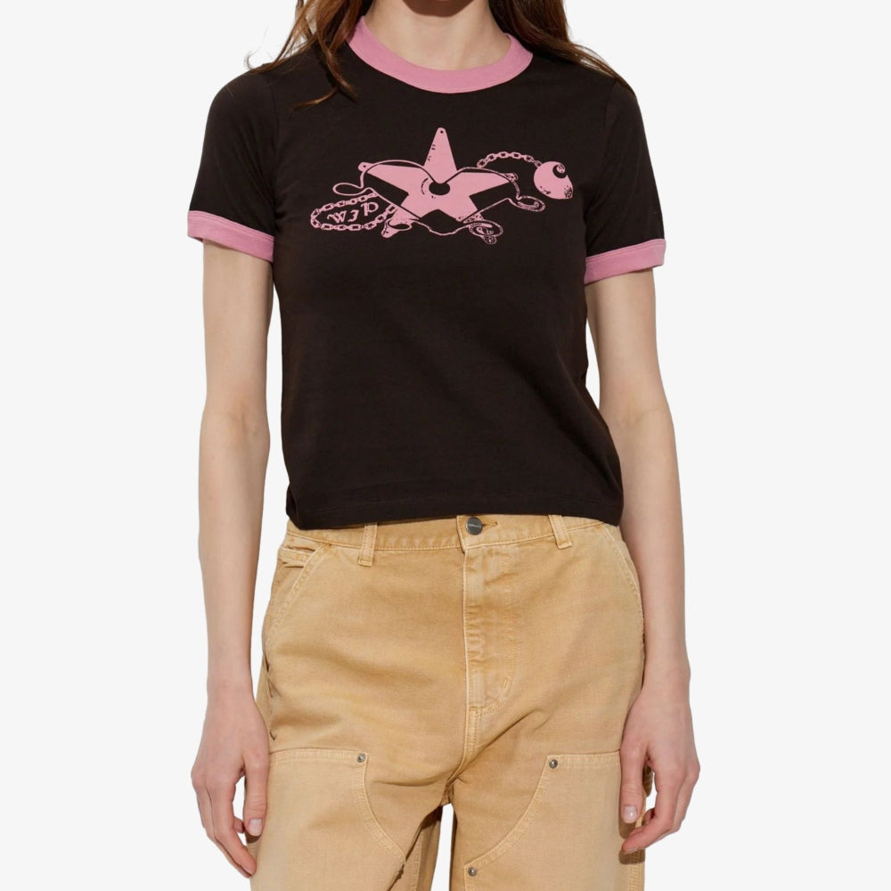T shirt Carhartt W Outlaw Star Ringer Tobacco