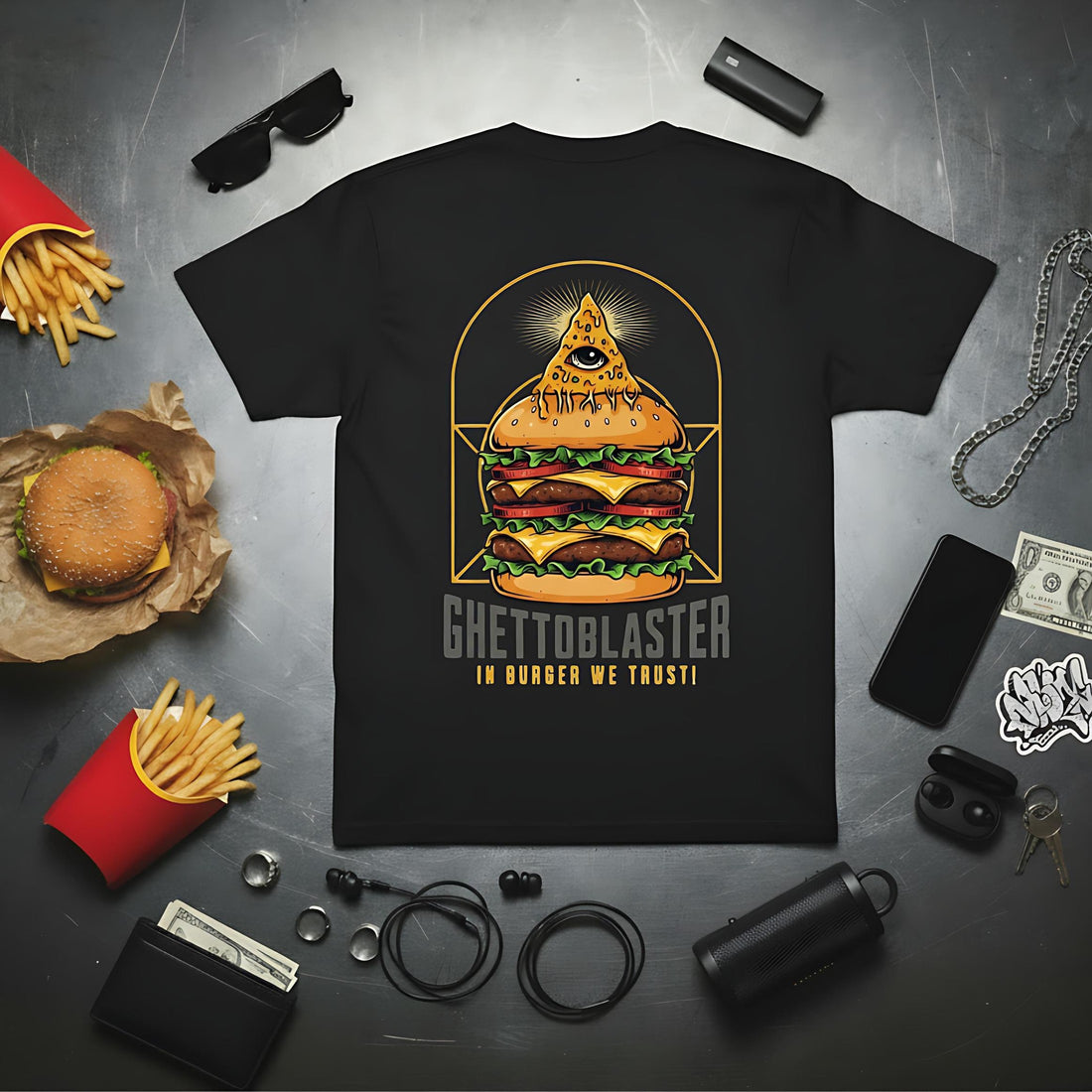 T-shirt Ghettoblaster Burger Trust black