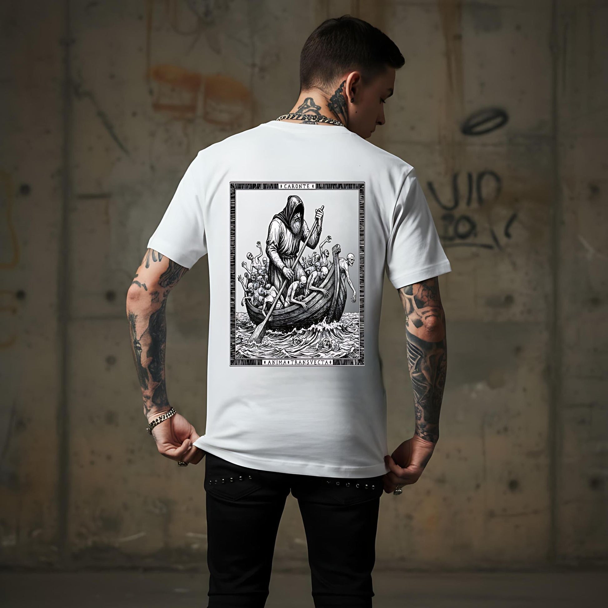 T-shirt Ghettoblaster Caronte Inferno white