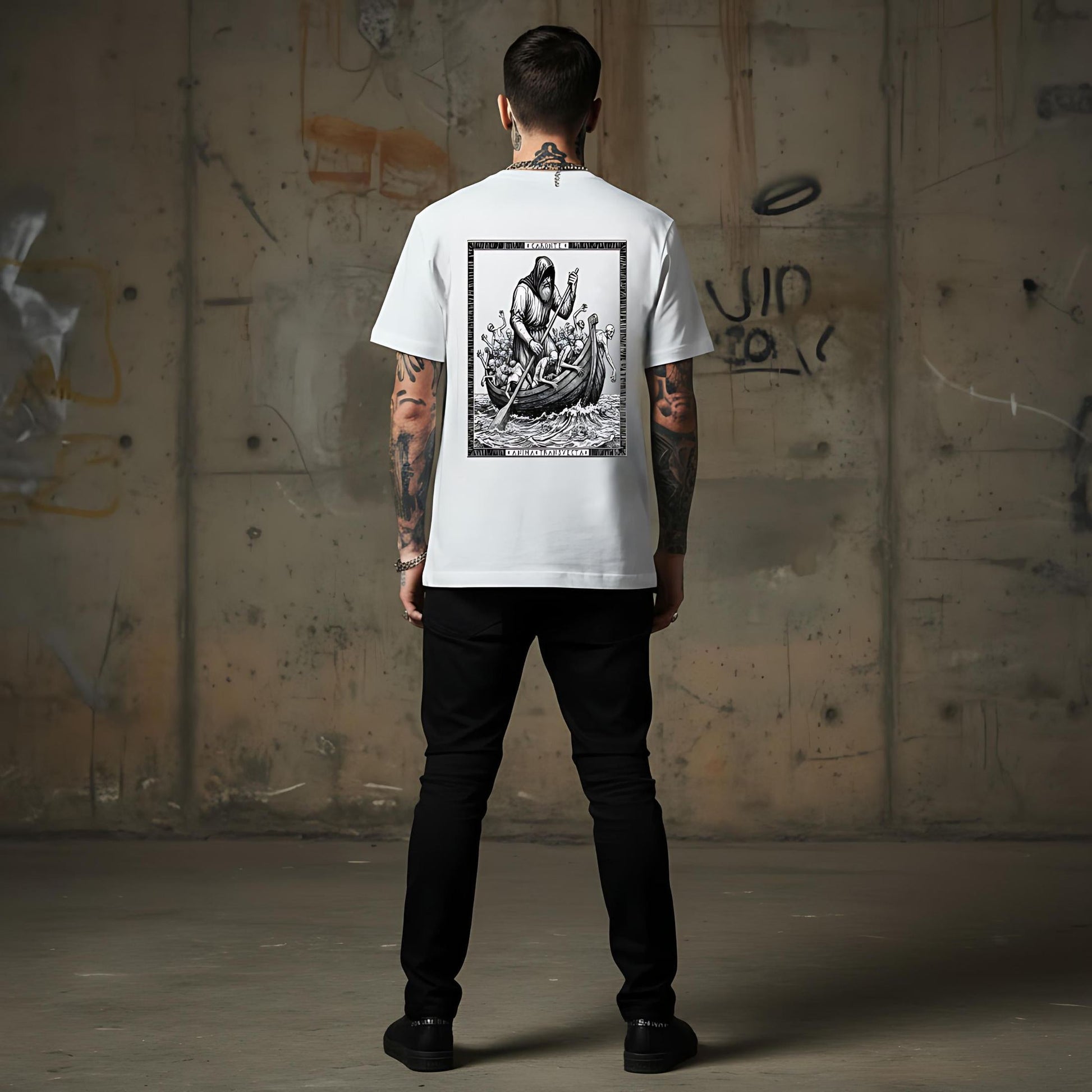 T-shirt Ghettoblaster Caronte Inferno white