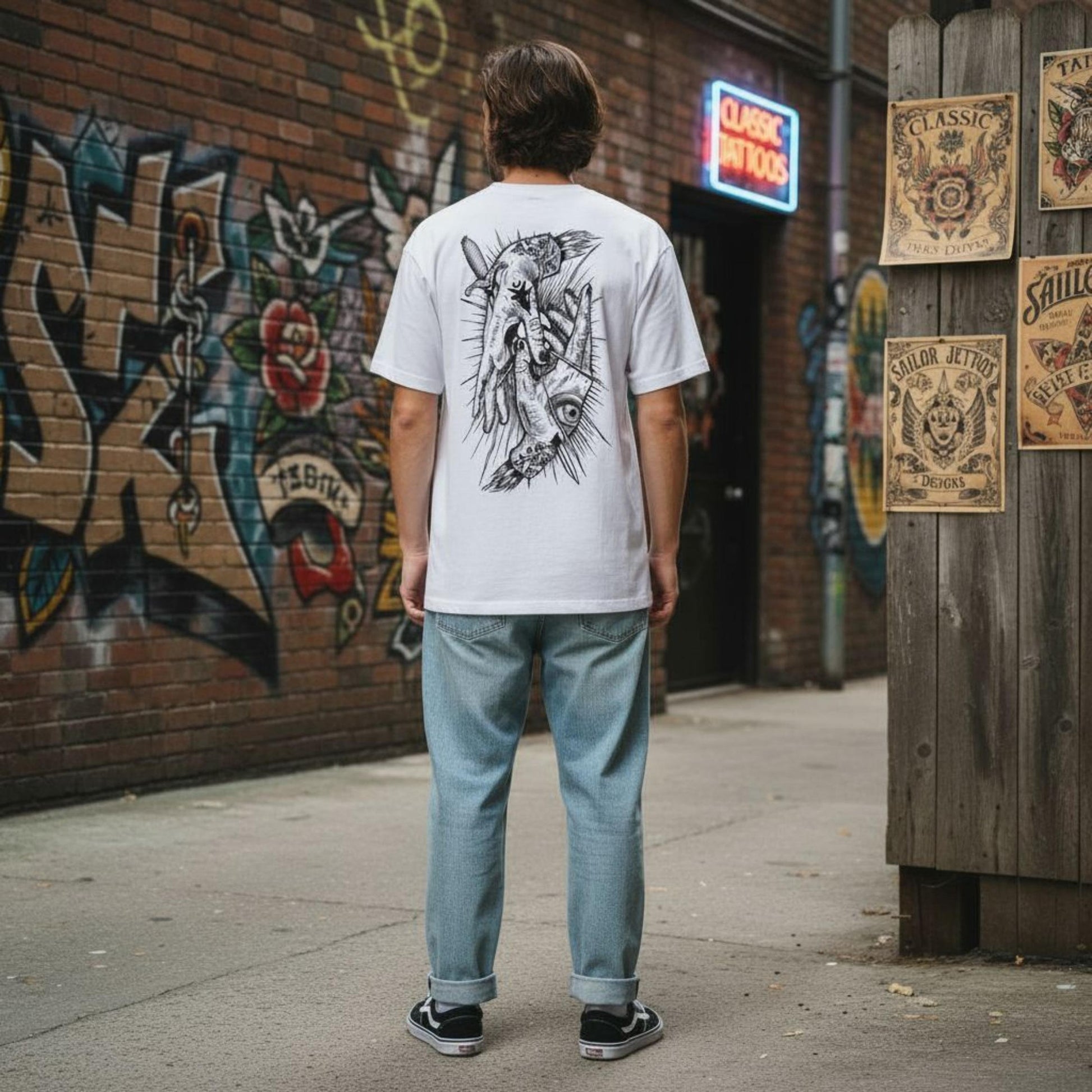 T-shirt Ghettoblaster Hands white