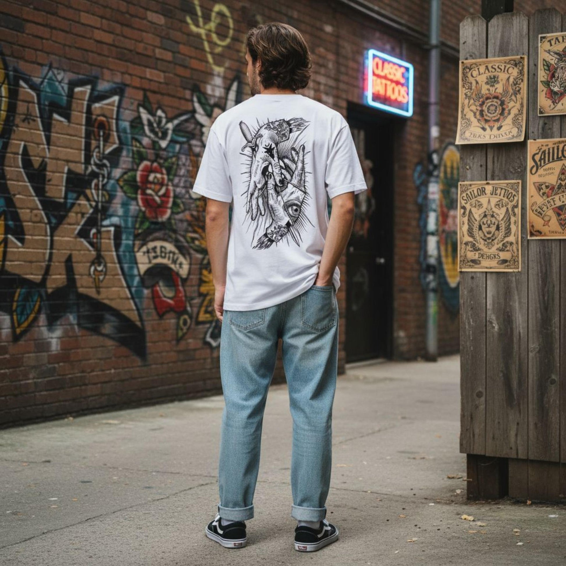 T-shirt Ghettoblaster Hands white