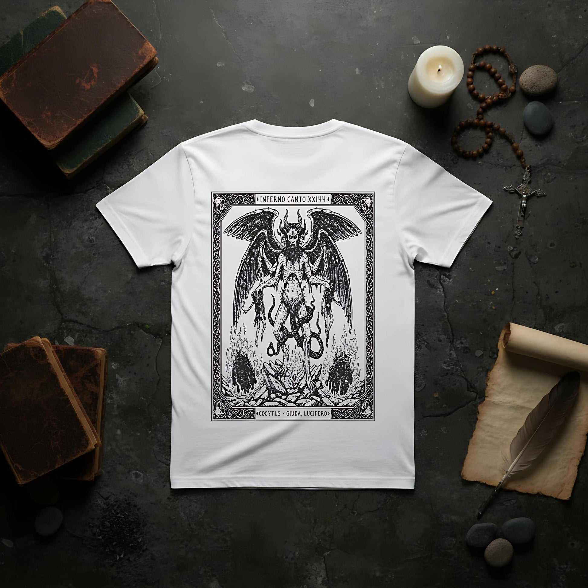 T-shirt Ghettoblaster Lucifer Inferno white
