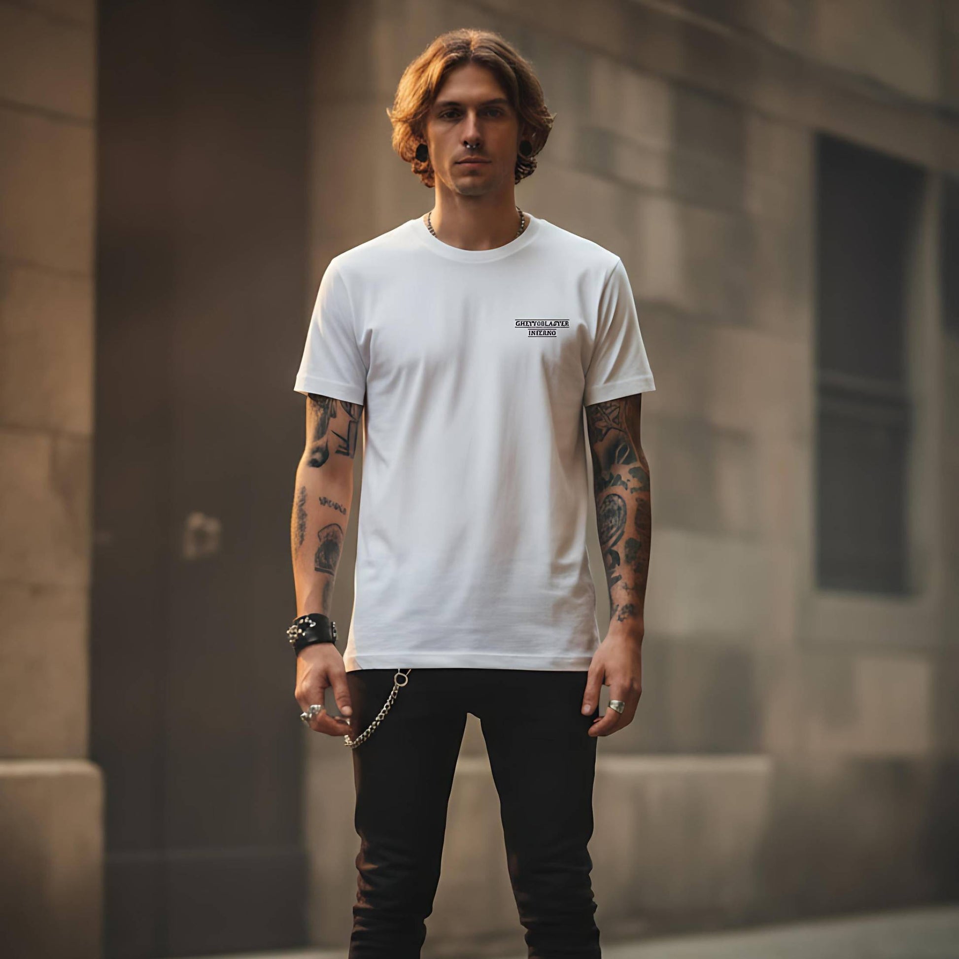 T-shirt Ghettoblaster Lucifer Inferno white