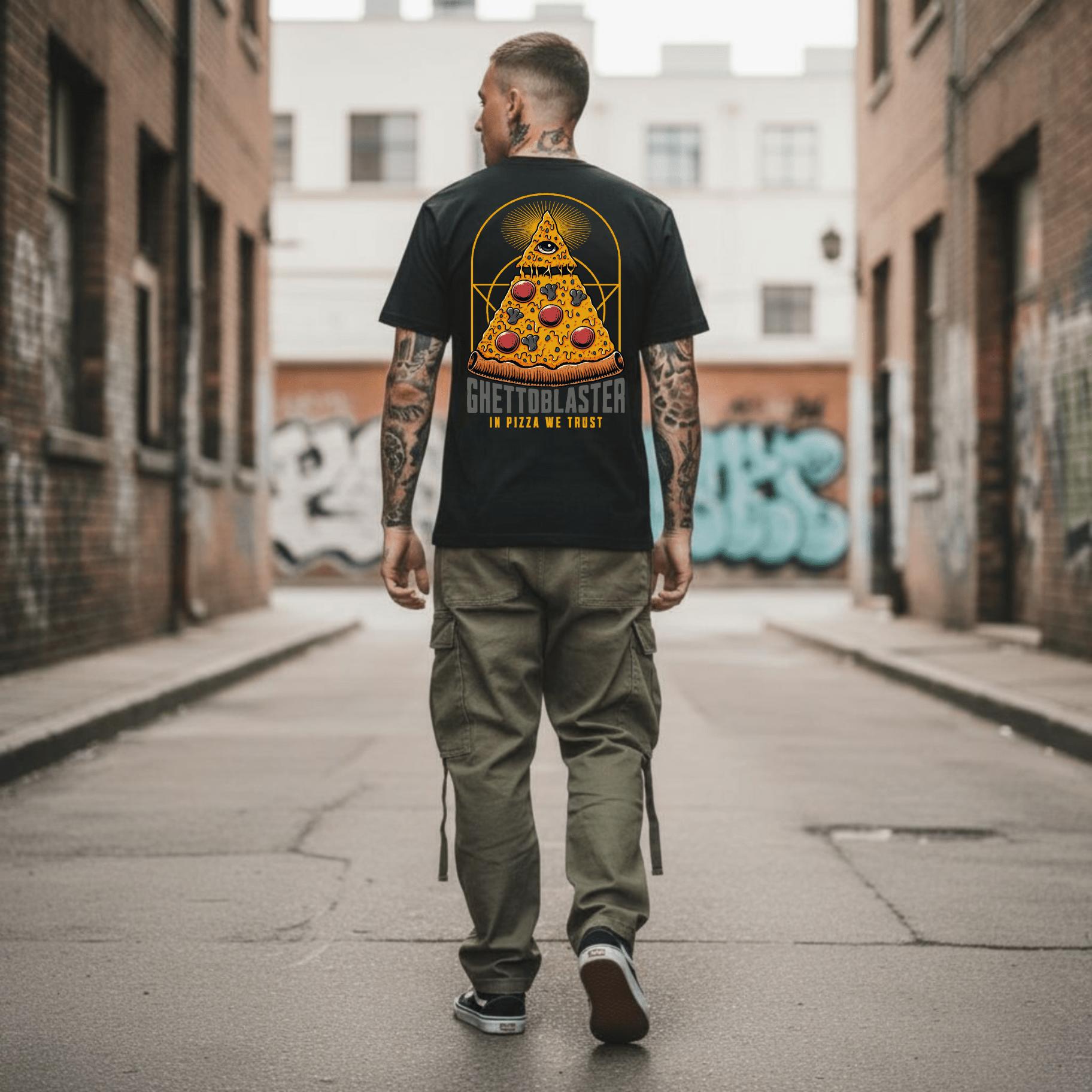 T-shirt Ghettoblaster Pizza black