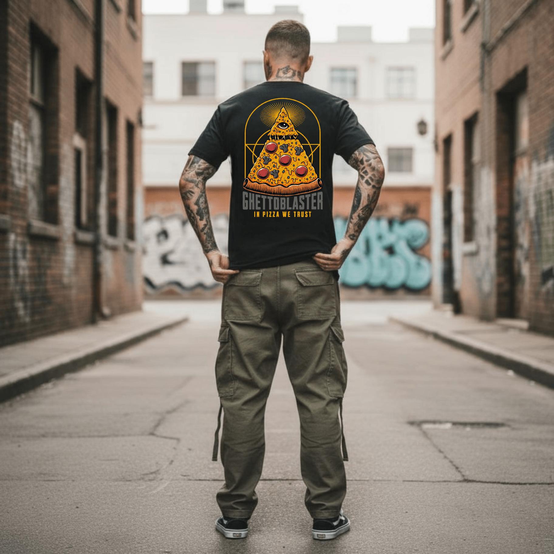 T-shirt Ghettoblaster Pizza black