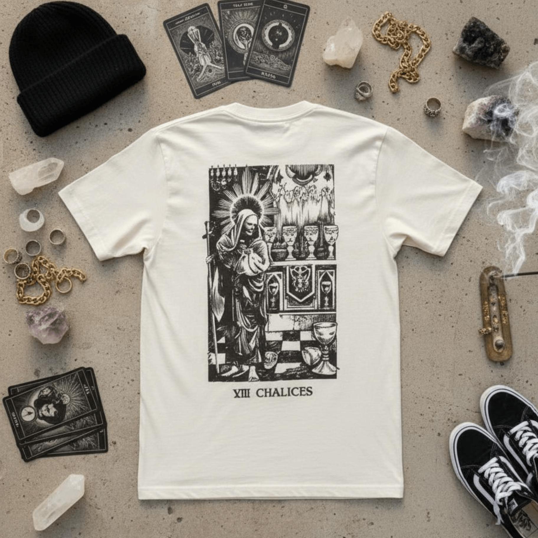 T-shirt Ghettoblaster Tarot Chalices off white
