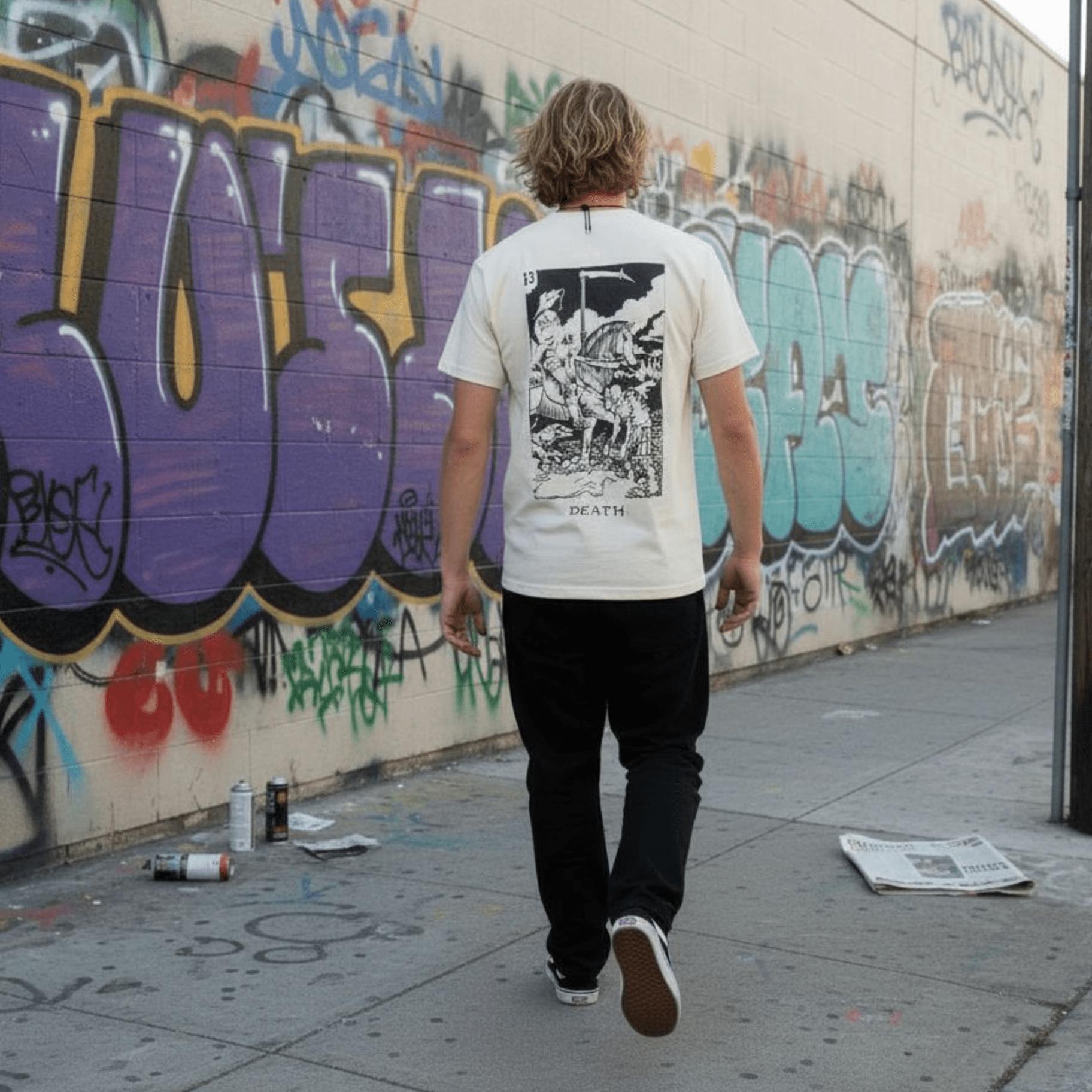 T-shirt Ghettoblaster Tarot Death off white