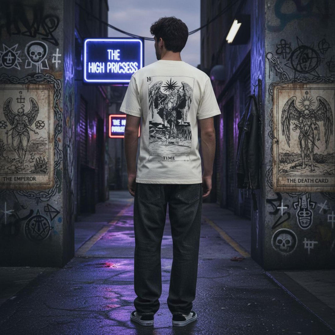 T-shirt Ghettoblaster Tarot Time off white