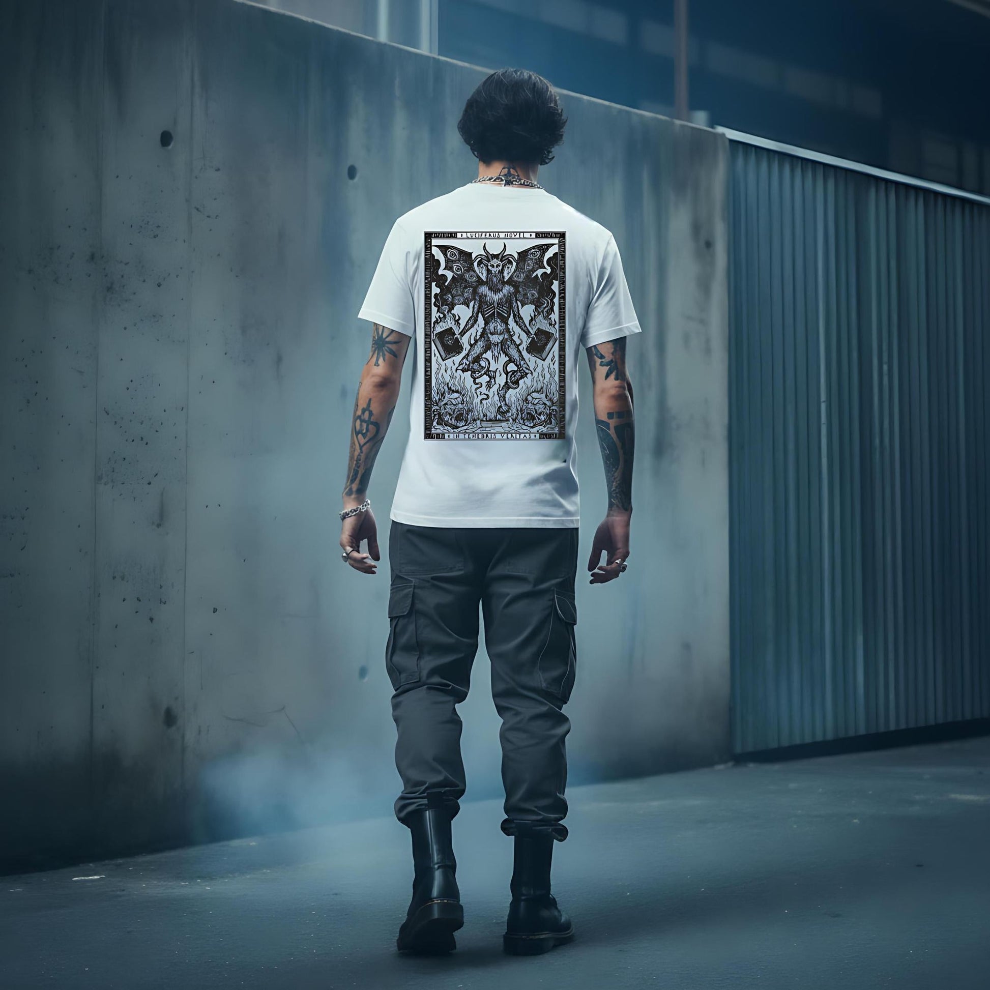 T-shirt Ghettoblaster Tenebris Veritas Inferno white