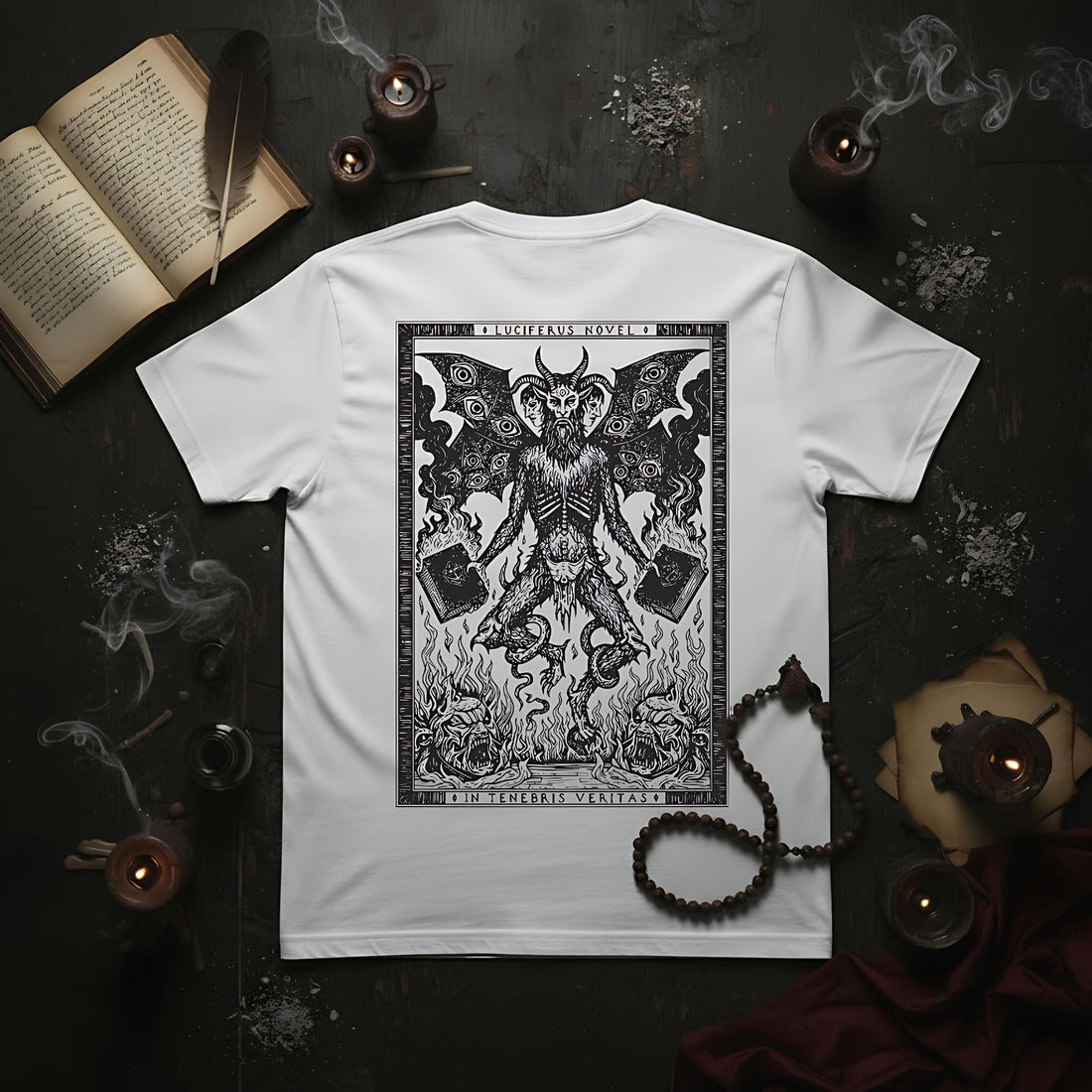 T-shirt Ghettoblaster Tenebris Veritas Inferno white