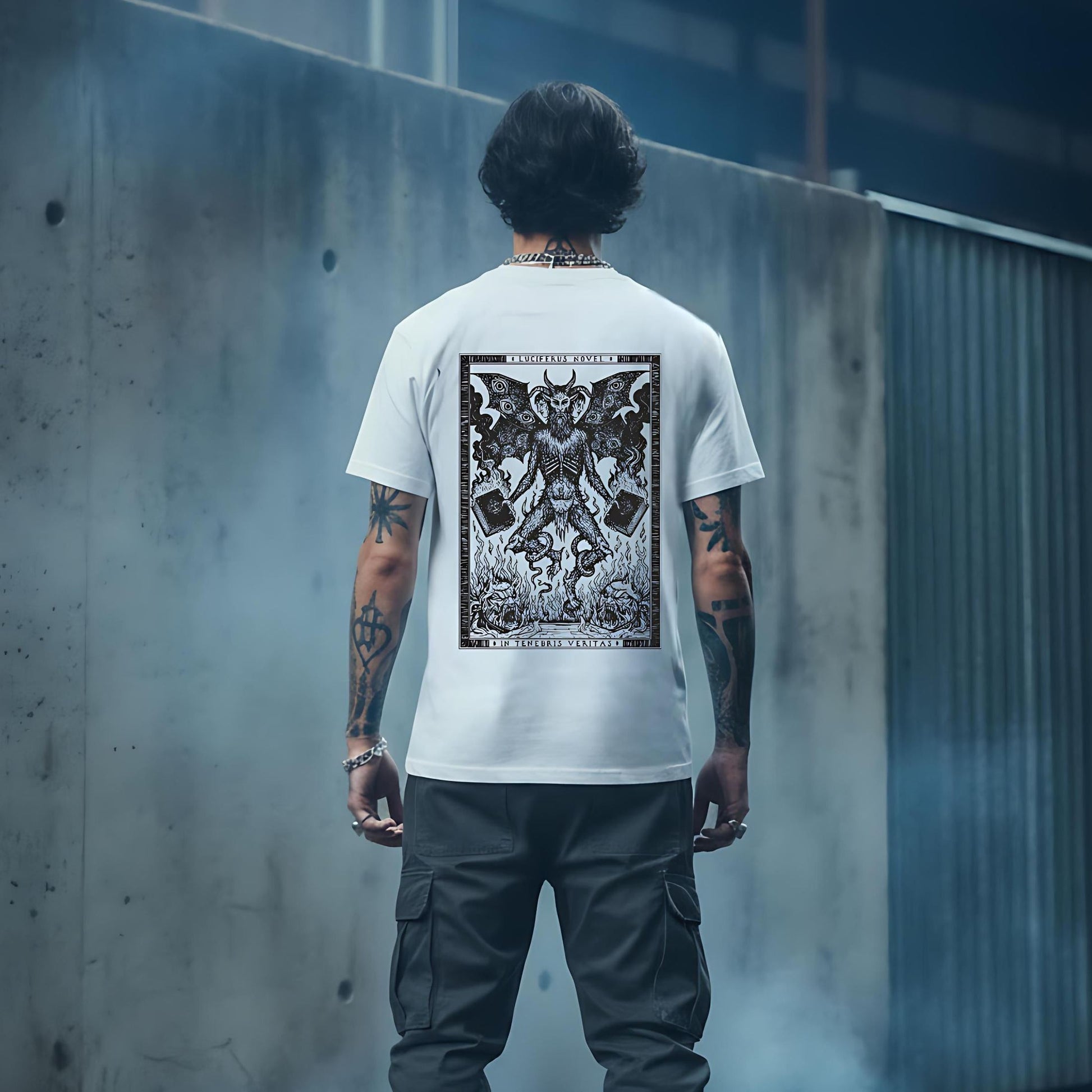 T-shirt Ghettoblaster Tenebris Veritas Inferno white