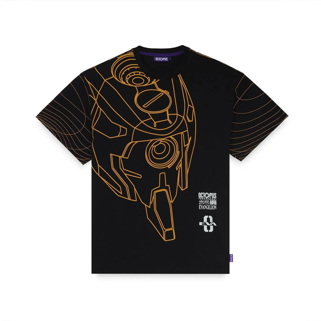 T-shirt Octopus black yellow Evangelion Eva 00
