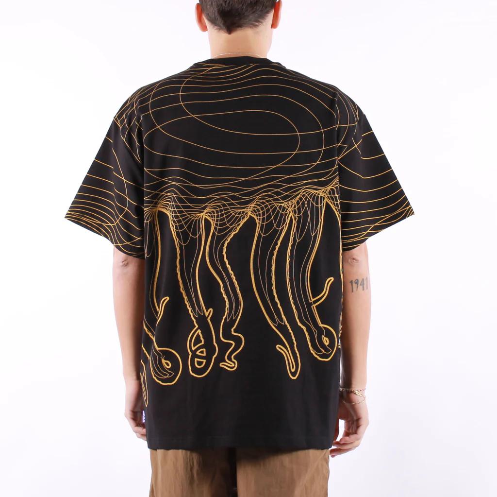 T-shirt Octopus black yellow Evangelion Eva 00