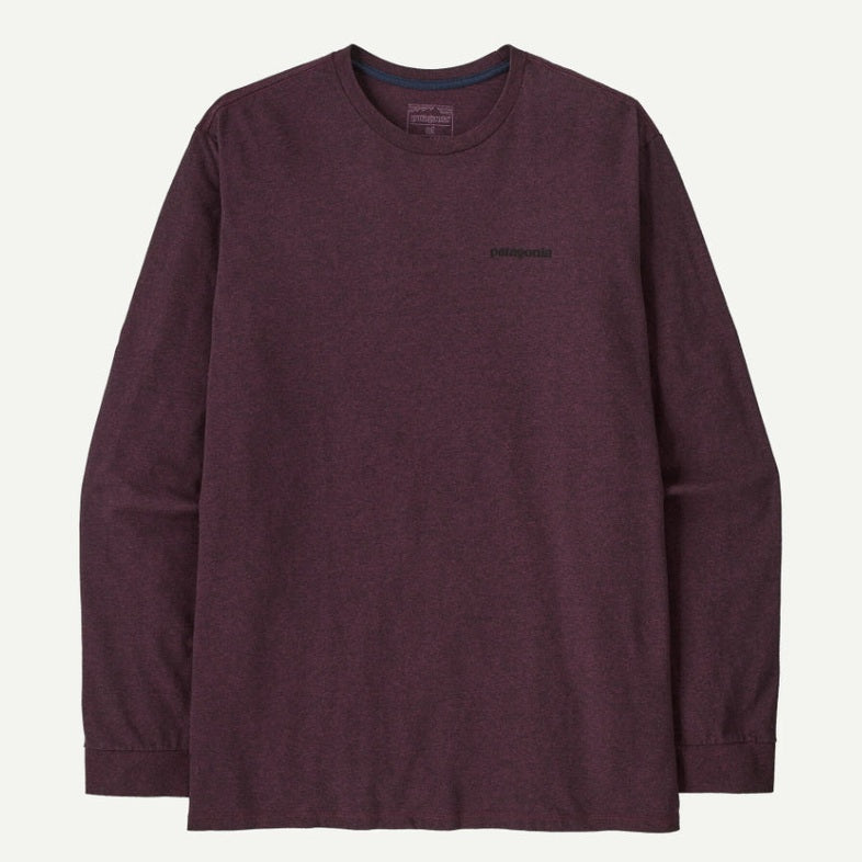 T-shirt Patagonia P-6 Logo Responsibil LS Bordeaux