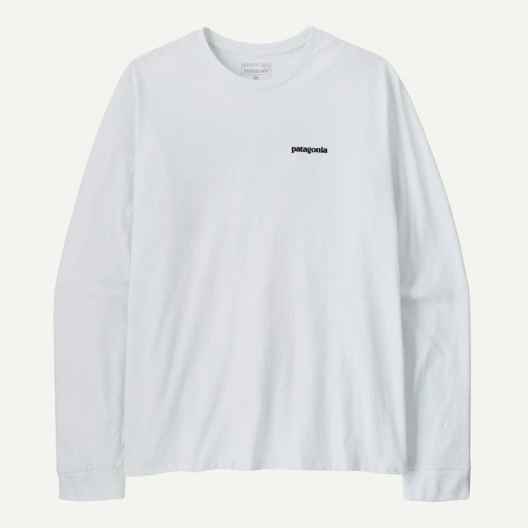 T-shirt Patagonia P-6 Logo Responsibil LS White