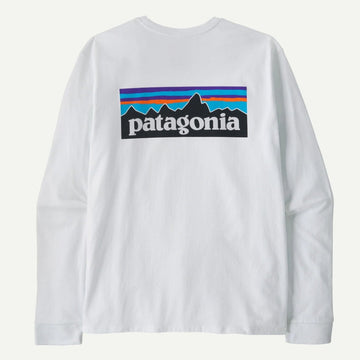 T-shirt Patagonia P-6 Logo Responsibil LS White