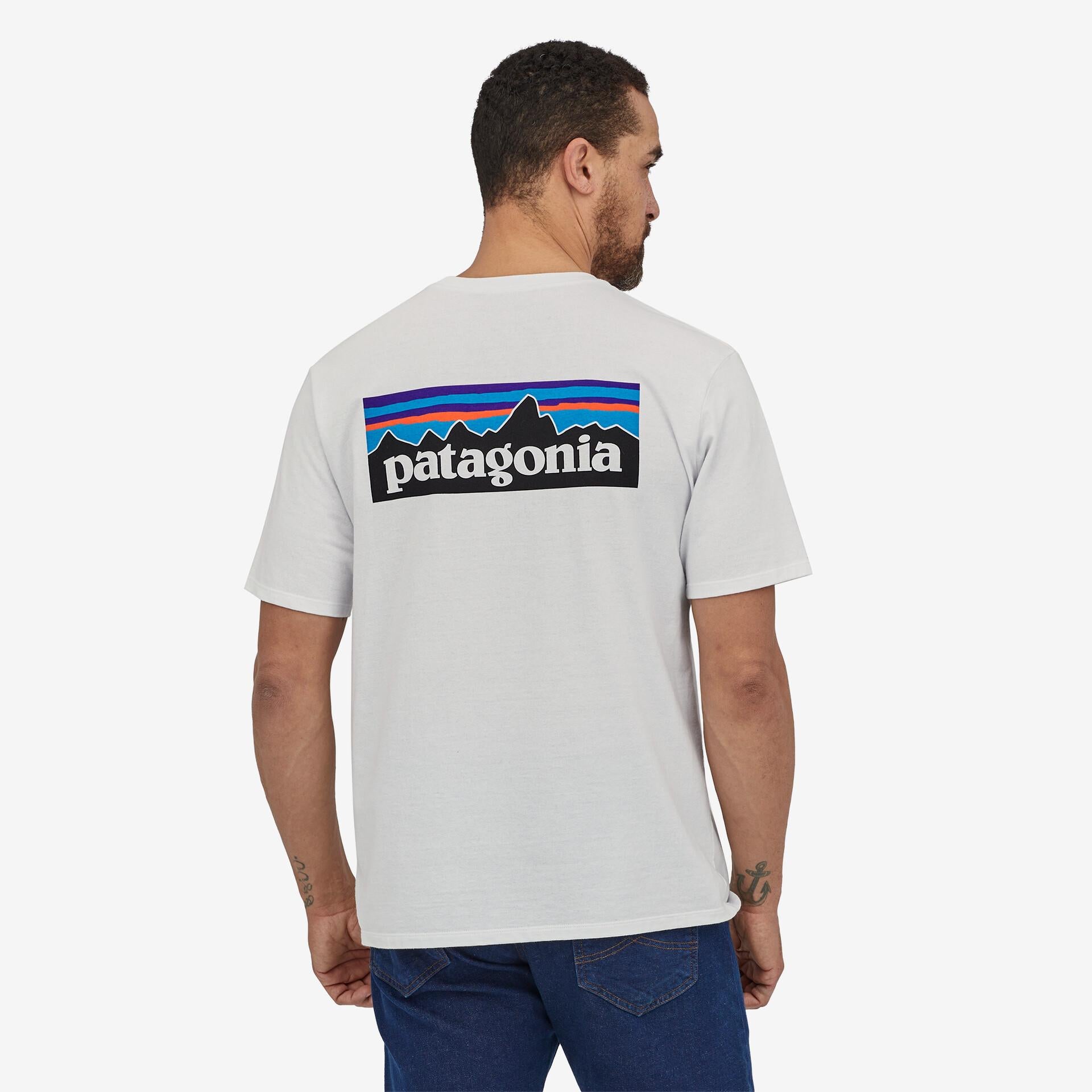 T-shirt Patagonia P-6 Logo Responsibili-tee white
