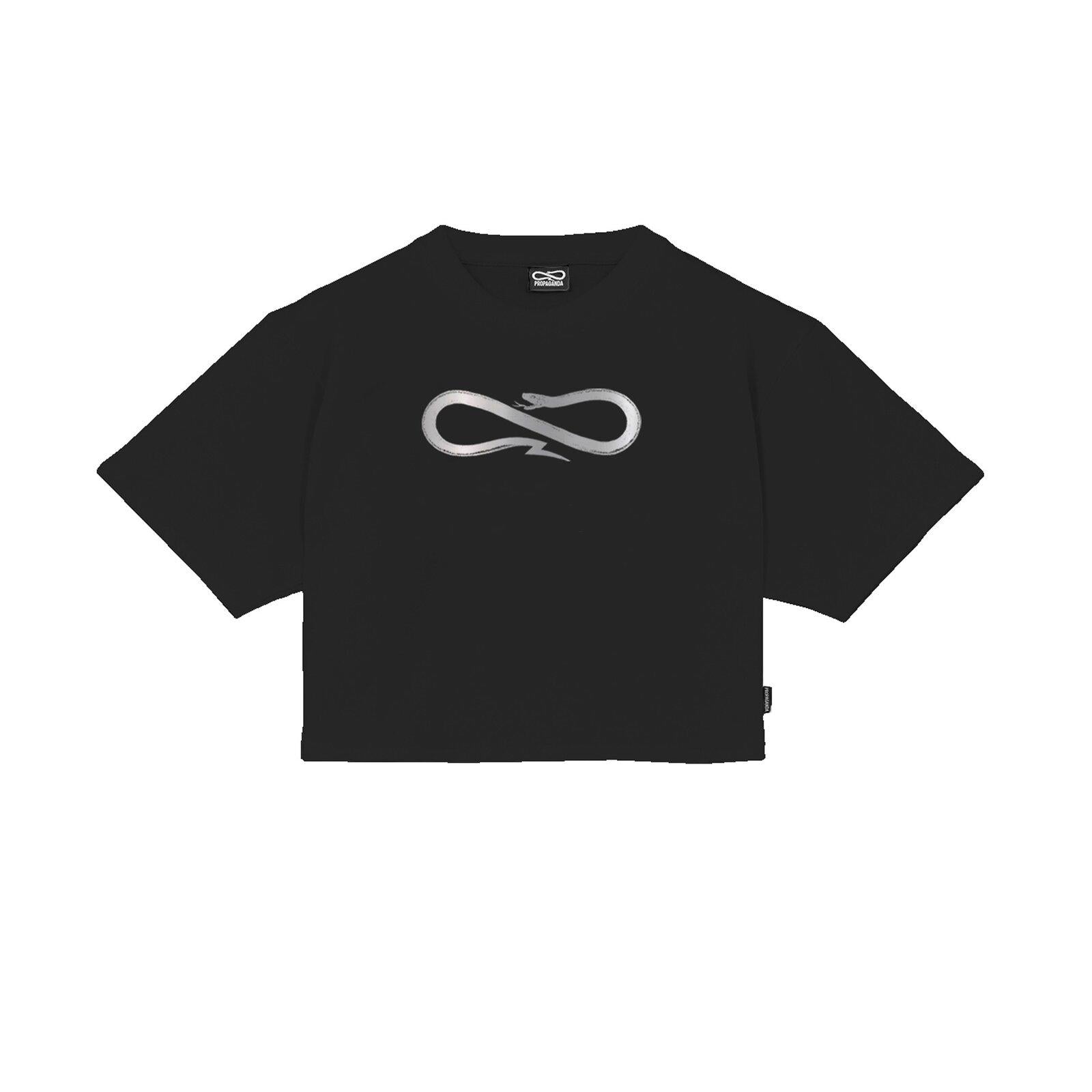T-shirt Propaganda Logo Crop black white