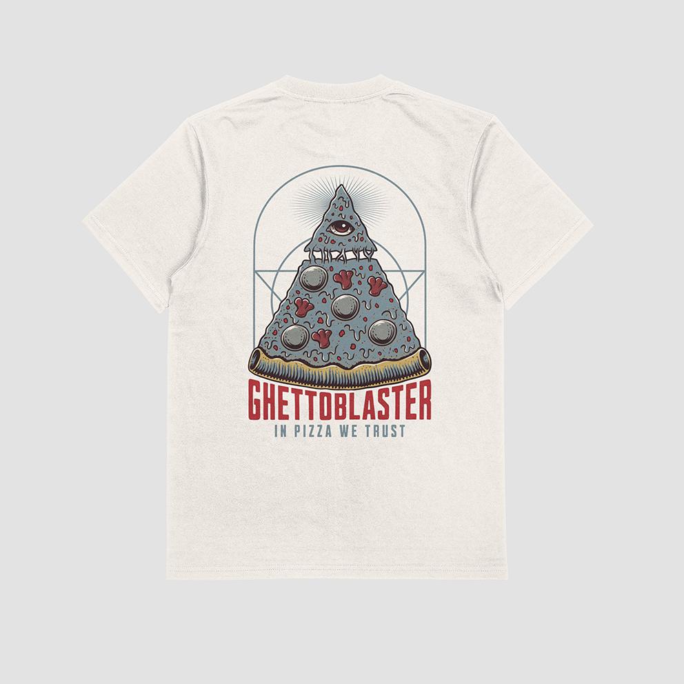 T-shirt unisex Ghettoblaster Pizza off white
