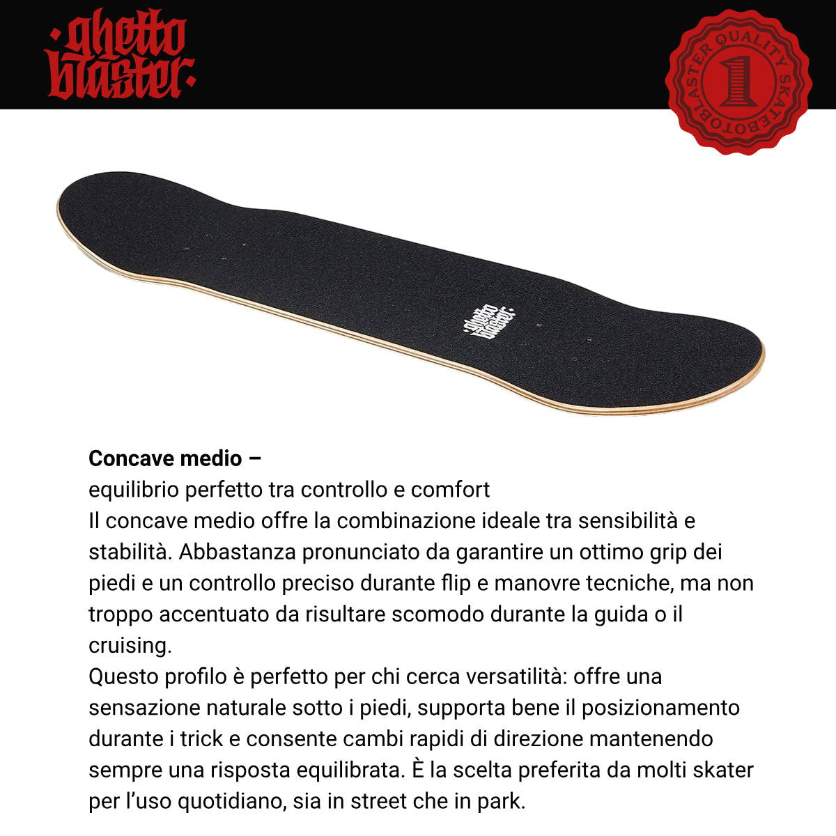 Tavola Skateboard Deck Ghettoblaster Pregripped Flame White 8.25"